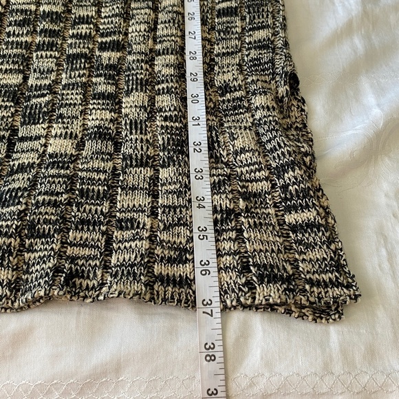 Derek Heart Black/Tan Sleeveless Cowl Neck Ribbed Sweater Pencil Dress Small - Picture 8 of 13